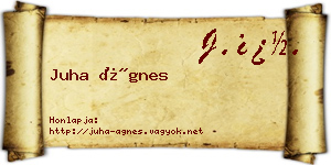 Juha Ágnes névjegykártya